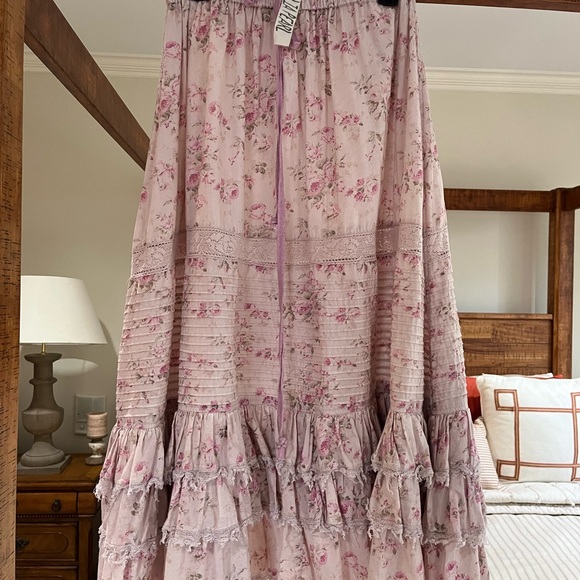 Magnolia Pearl Delicate Pink Floral Maxi Skirt - Picture 3 of 3